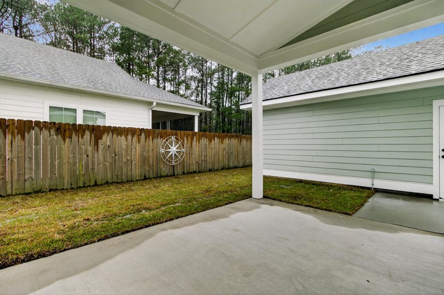 Exterior details and patio area of a home in , Huger (Image 16). Exterior details and patio area of a home in , Huger (Image 16).