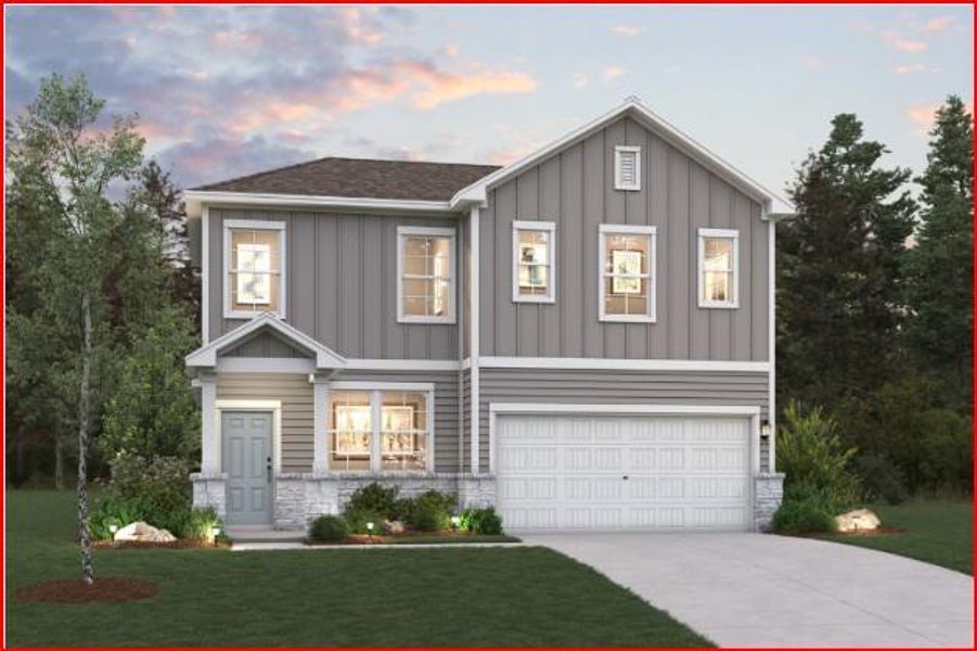 Front exterior of a new home in Evelyn, Austin, TX, highlighting curb appeal (Image 3). Front exterior of a new home in Evelyn, Austin, TX, highlighting curb appeal (Image 3).