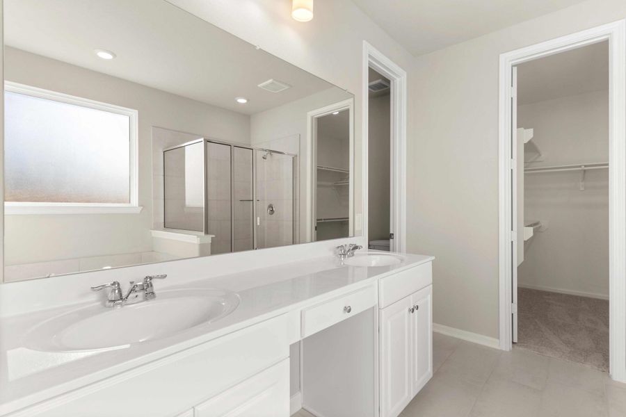 Primary bath. Note: Sample product photo - actual exterior and interior selections may vary by homesite