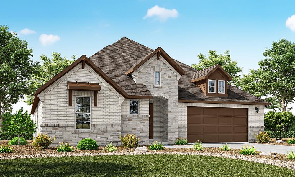 Representative exterior photo of a completed home built from the Sweet Clover by Caldwell Homes in Chambers Creek, Willis, TX (Image 15). Representative exterior photo of a completed home built from the Sweet Clover by Caldwell Homes in Chambers Creek, Willis, TX (Image 15).