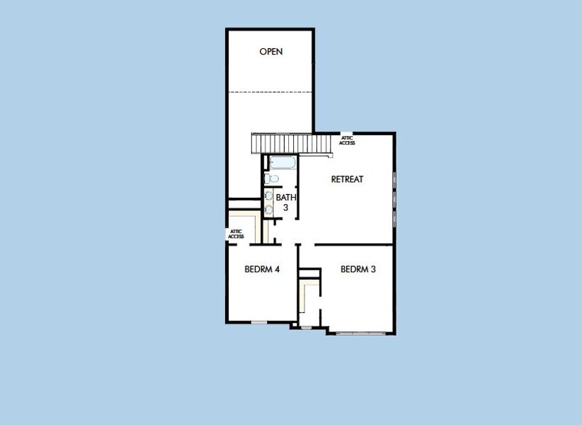 2D floor plan layout for the The Daffodil by David Weekley Homes in Audubon – Vision Collection, Magnolia, TX (Image 4).