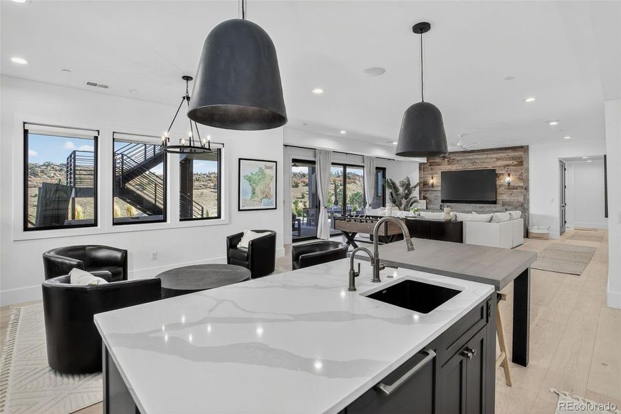 Lower level kitchen with dishwasher and beverage refrigerator Lower level kitchen with dishwasher and beverage refrigerator