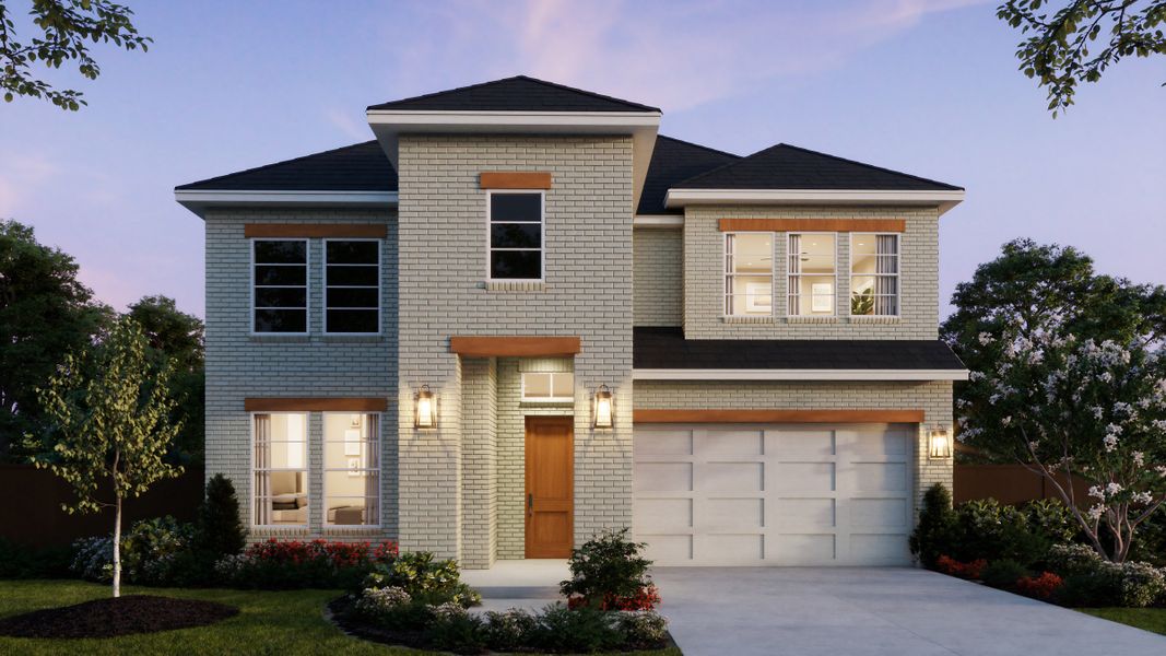 Representative exterior photo of a completed home built from the Geneva IV by Southgate Homes in Painted Tree 50' Series, McKinney, TX (Image 23). Representative exterior photo of a completed home built from the Geneva IV by Southgate Homes in Painted Tree 50' Series, McKinney, TX (Image 23).