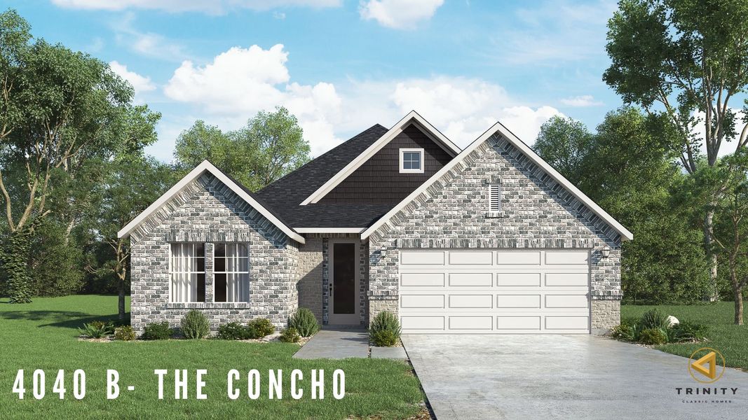 Representative exterior photo of a completed home built from the The Concho by Trinity Classic Homes in Zion Trails, Poolville, TX (Image 14). Representative exterior photo of a completed home built from the The Concho by Trinity Classic Homes in Zion Trails, Poolville, TX (Image 14).