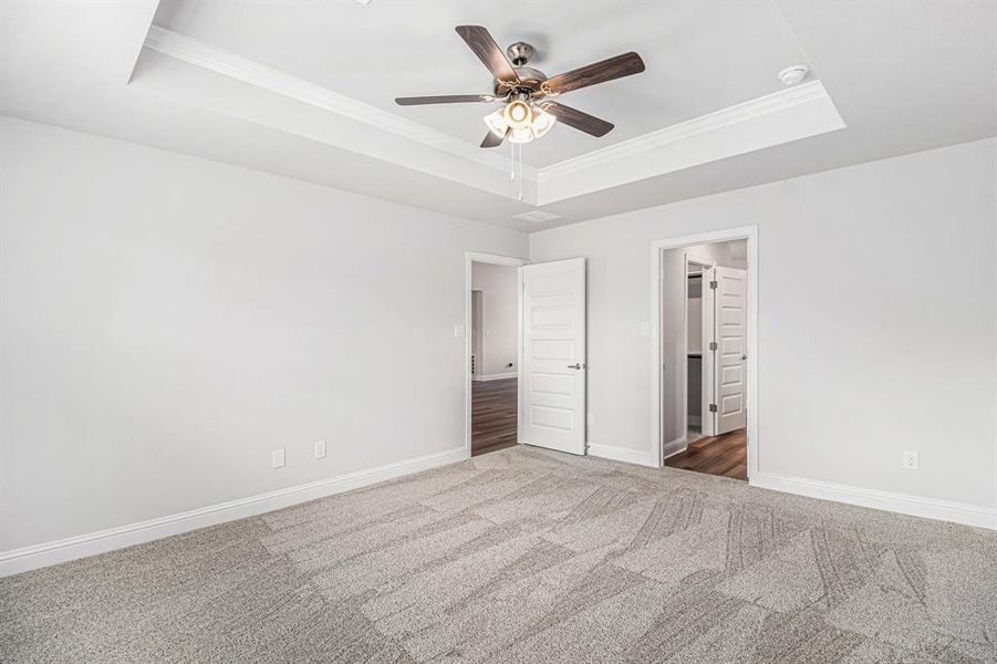 Primary Bedroom with Tray Ceiling