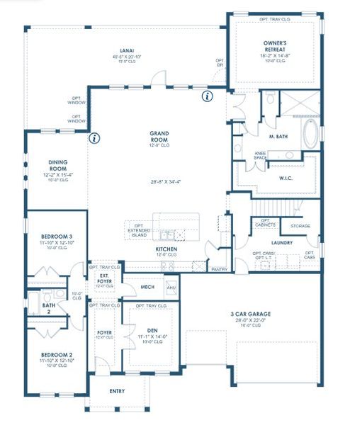 2D floor plan layout for the Key West II by Homes by WestBay in Pasadena Woods, Wesley Chapel, FL (Image 1). 2D floor plan layout for the Key West II by Homes by WestBay in Pasadena Woods, Wesley Chapel, FL (Image 1).