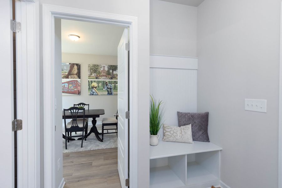 Main level mudroom with optional built-in bench