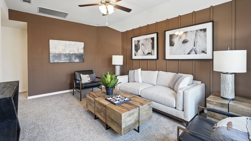 Representative furnished interior of a home built from the Ryker by D.R. Horton in Silverado, Aubrey (Image 8). Representative furnished interior of a home built from the Ryker by D.R. Horton in Silverado, Aubrey (Image 8).
