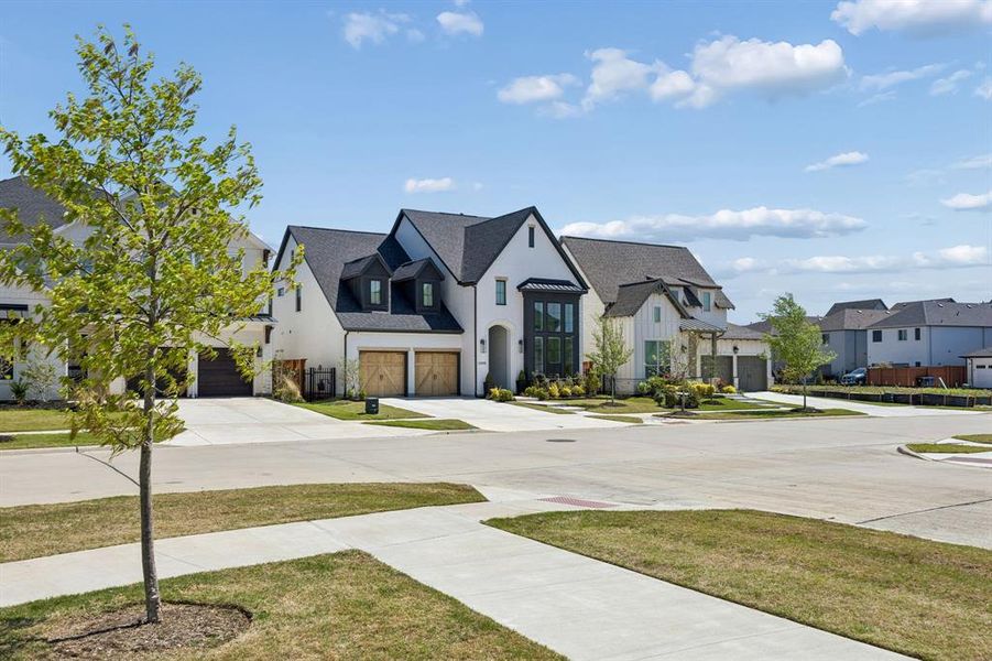 View from the green area/park accross the street. View from the green area/park accross the street.