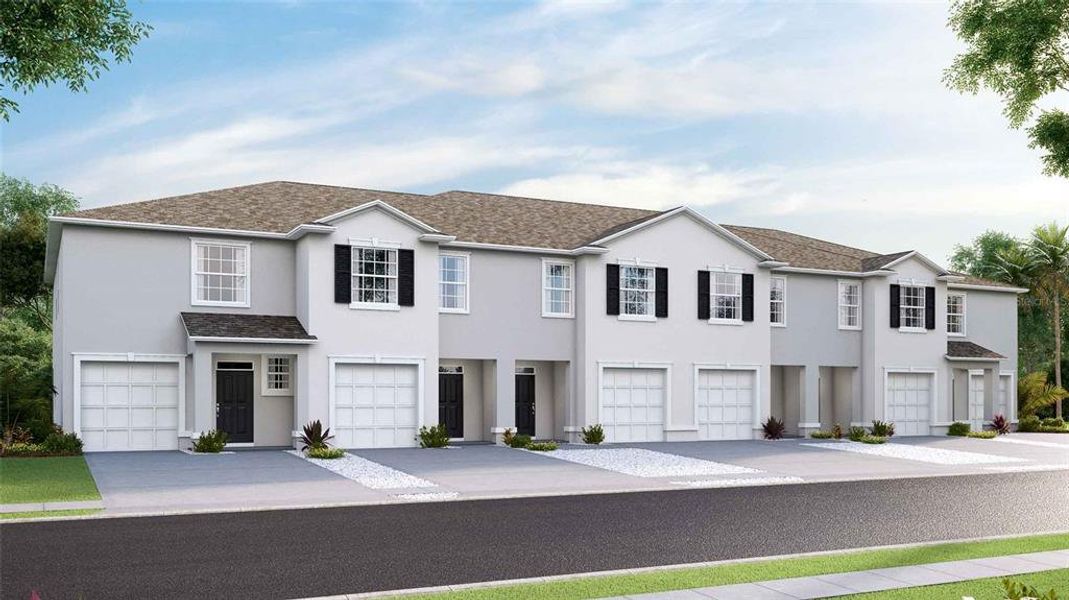 Front exterior of a new home in Meadow Ridge at Epperson, Wesley Chapel, FL, highlighting curb appeal (Image 27).