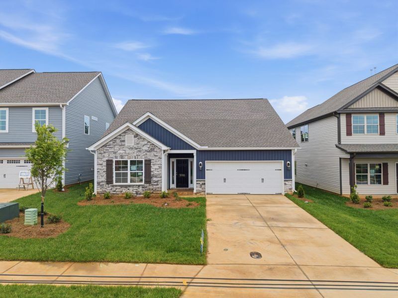 Front exterior of a new home in Sullivans Reserve, Walkertown, NC, highlighting curb appeal (Image 29).