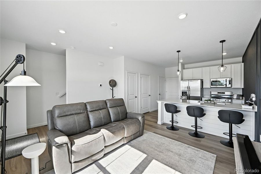 Custom shiplap on the kitchen island