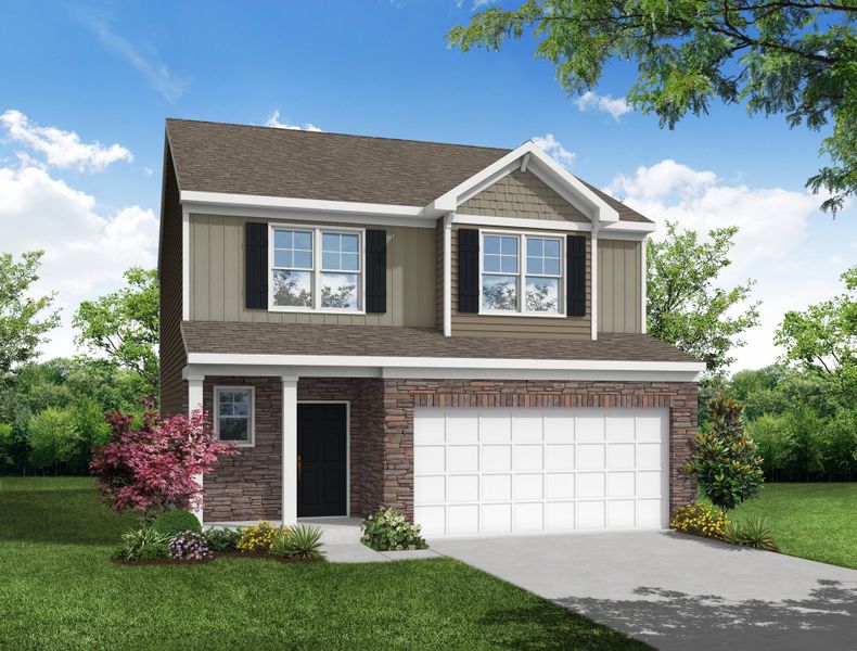Representative exterior photo of a completed home built from the Ellerbe by Eastwood Homes in Ferry Grove, Lexington, SC (Image 5).