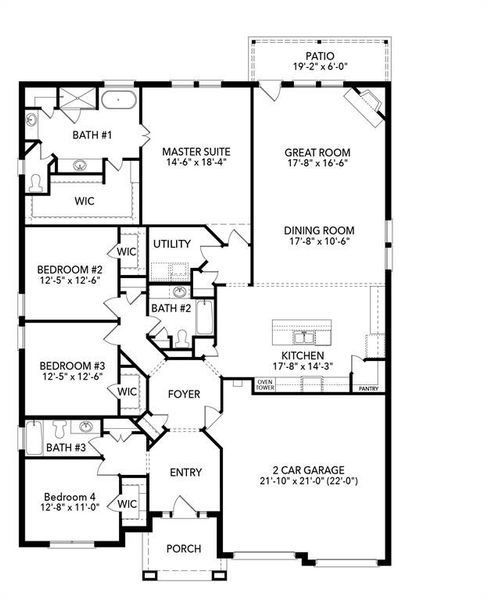 2D floor plan layout of this home in Sheppard's Place, Waxahachie, TX (Image 3). 2D floor plan layout of this home in Sheppard's Place, Waxahachie, TX (Image 3).