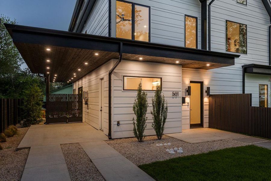 Exterior details and patio area of a home in , Austin (Image 25).