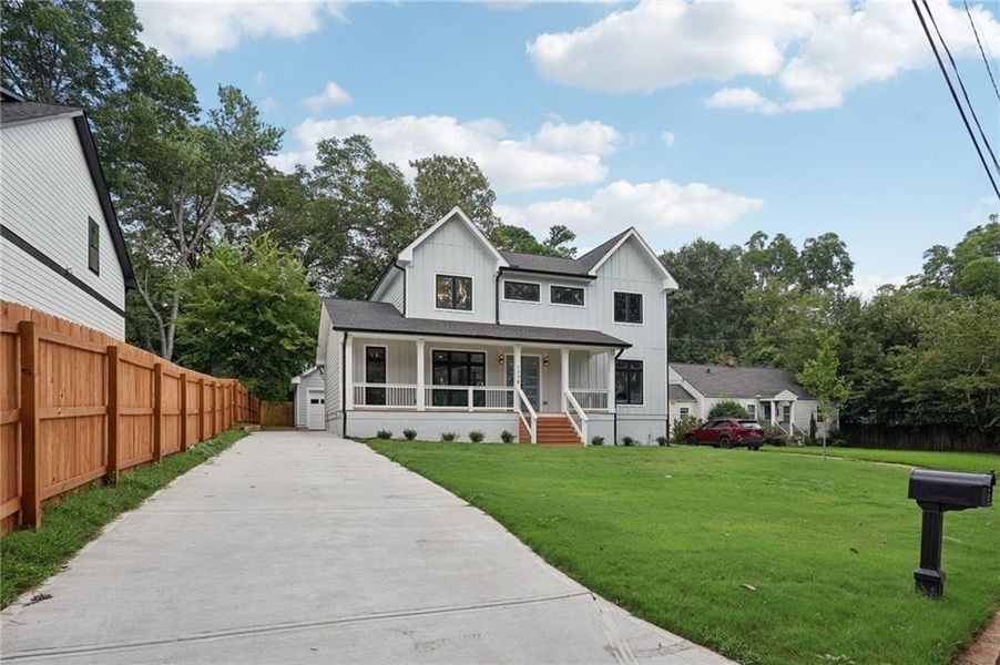 Front exterior of a new home in , Decatur, GA, highlighting curb appeal (Image 1). Front exterior of a new home in , Decatur, GA, highlighting curb appeal (Image 1).