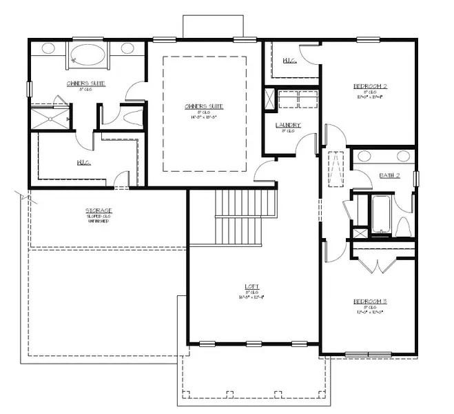 2D floor plan layout of this home in Ramsey Landing, Rincon, GA (Image 4).