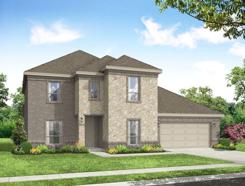 Representative exterior photo of a completed home built from the Radcliffe by Impression Homes in Still Water Lake Estates, Godley, TX (Image 6).
