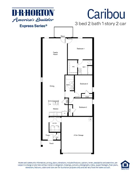 2D floor plan layout for the The Caribou by D.R. Horton in Pari Estates, Lubbock, TX (Image 4). 2D floor plan layout for the The Caribou by D.R. Horton in Pari Estates, Lubbock, TX (Image 4).
