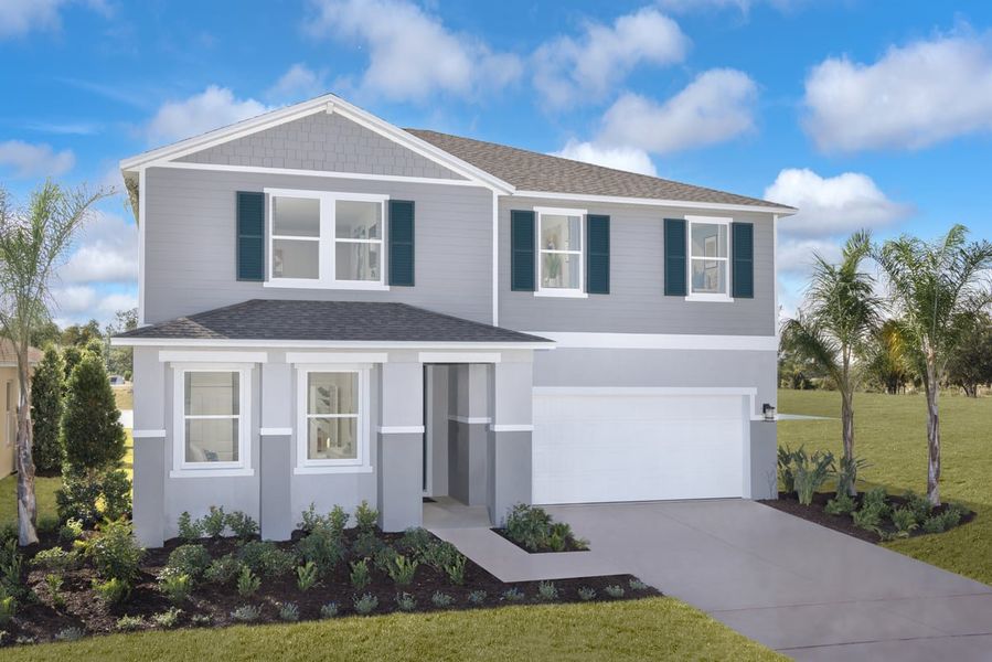 Representative exterior photo of a completed home built from the 2566 Modeled by KB Home in Chapel Manor II, Zephyrhills, FL (Image 15). Representative exterior photo of a completed home built from the 2566 Modeled by KB Home in Chapel Manor II, Zephyrhills, FL (Image 15).