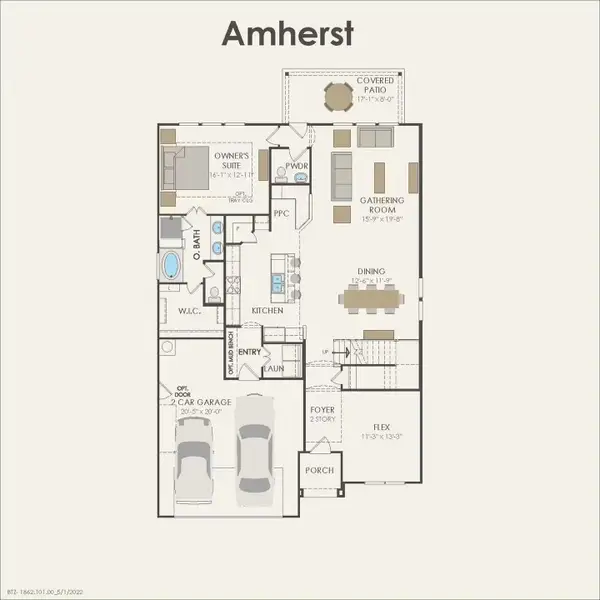 2D floor plan layout of this home in Pulte Homes at Two Step Farm, Montgomery, TX (Image 3). 2D floor plan layout of this home in Pulte Homes at Two Step Farm, Montgomery, TX (Image 3).