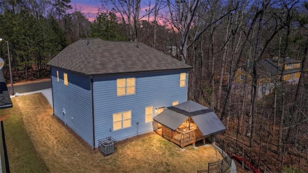 Exterior details and patio area of a home in Tell River, Atlanta (Image 31). Exterior details and patio area of a home in Tell River, Atlanta (Image 31).