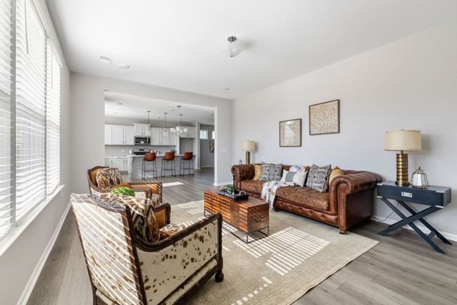 Representative furnished interior of a home built from the Kipling P by True Homes in Homecoming, Ravenel (Image 7). Representative furnished interior of a home built from the Kipling P by True Homes in Homecoming, Ravenel (Image 7).