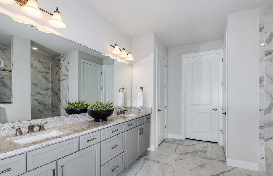 Owner's Bathroom with Dual Sinks and Designer Cabinets