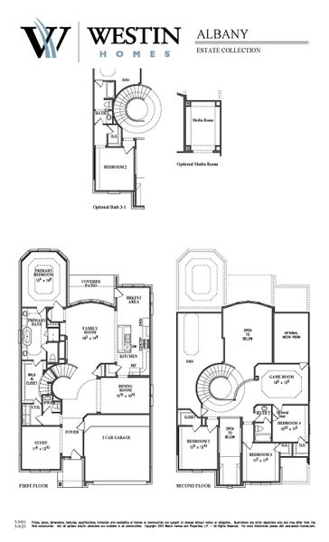 2D floor plan layout for the The Albany by Westin Homes in Lago Mar, Texas City, TX (Image 2). 2D floor plan layout for the The Albany by Westin Homes in Lago Mar, Texas City, TX (Image 2).