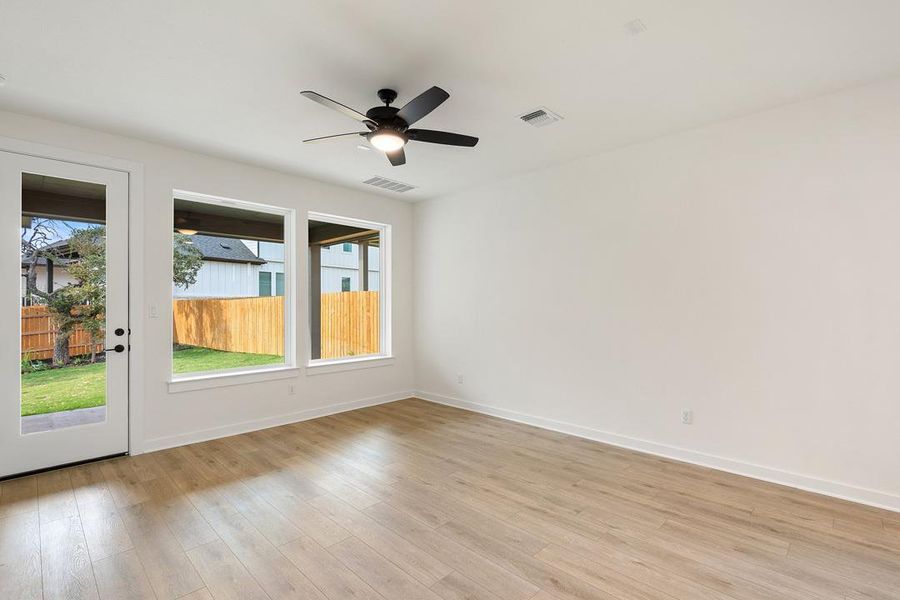 Spacious, unfurnished interior of a new home in Terrace Collection at Heritage, Dripping Springs (Image 16). Spacious, unfurnished interior of a new home in Terrace Collection at Heritage, Dripping Springs (Image 16).