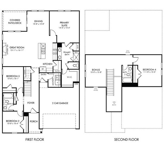 2D floor plan layout for the Carolina by Meritage Homes in Mission Hills, La Vergne, TN (Image 3). 2D floor plan layout for the Carolina by Meritage Homes in Mission Hills, La Vergne, TN (Image 3).
