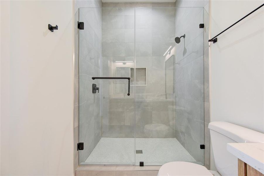 Beautiful walk-in shower in the Primary Bathroom