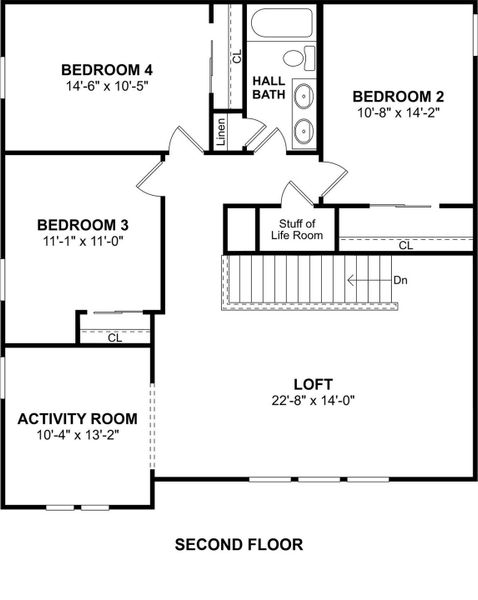 The Zambezi II floor plan by K. Hovnanian Homes. 2nd Floor shown. *Prices, plans, dimensions, features, specifications, materials, and availability of homes or communities are subject to change without notice or obligation.