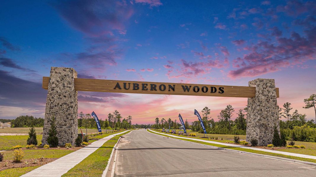 Front exterior of a new home in Auberon Woods, Conway, SC, highlighting curb appeal (Image 19).