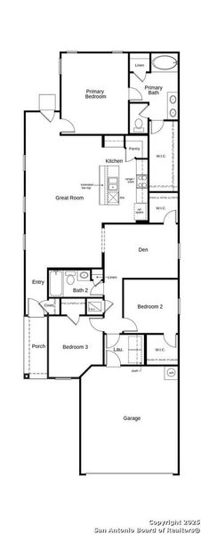2D floor plan layout of this home in Southton Cove, Elmendorf, TX (Image 3).