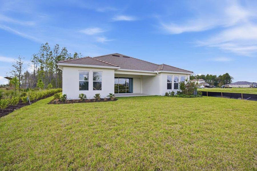 Exterior details and patio area of a home in Hammock at Two Rivers, Zephyrhills (Image 3).