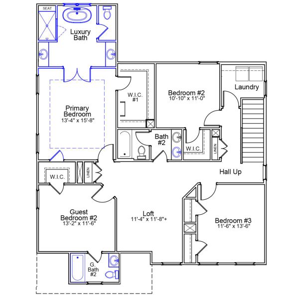 2D floor plan layout of this home in Sweetbrier, Durham, NC (Image 3).