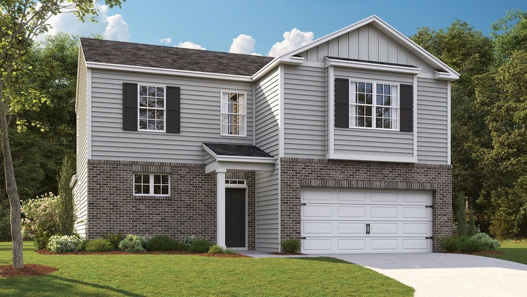 Representative exterior photo of a completed home built from the BELFORT by D.R. Horton in Timberwalk, Cookeville, TN (Image 1). Representative exterior photo of a completed home built from the BELFORT by D.R. Horton in Timberwalk, Cookeville, TN (Image 1).