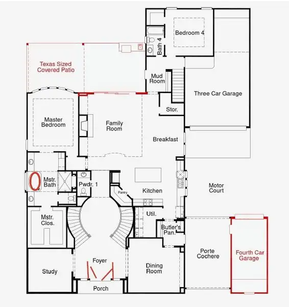 2D floor plan layout of this home in Dunham Pointe, Cypress, TX (Image 4). 2D floor plan layout of this home in Dunham Pointe, Cypress, TX (Image 4).