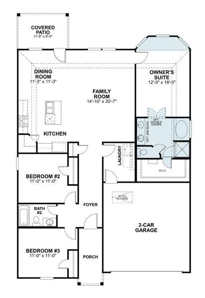 2D floor plan layout of this home in Ambrose, La Marque, TX (Image 3).