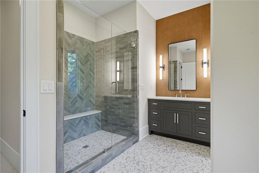 Furnished interior view inside a new home in Crossroads, Alpharetta (Image 44).