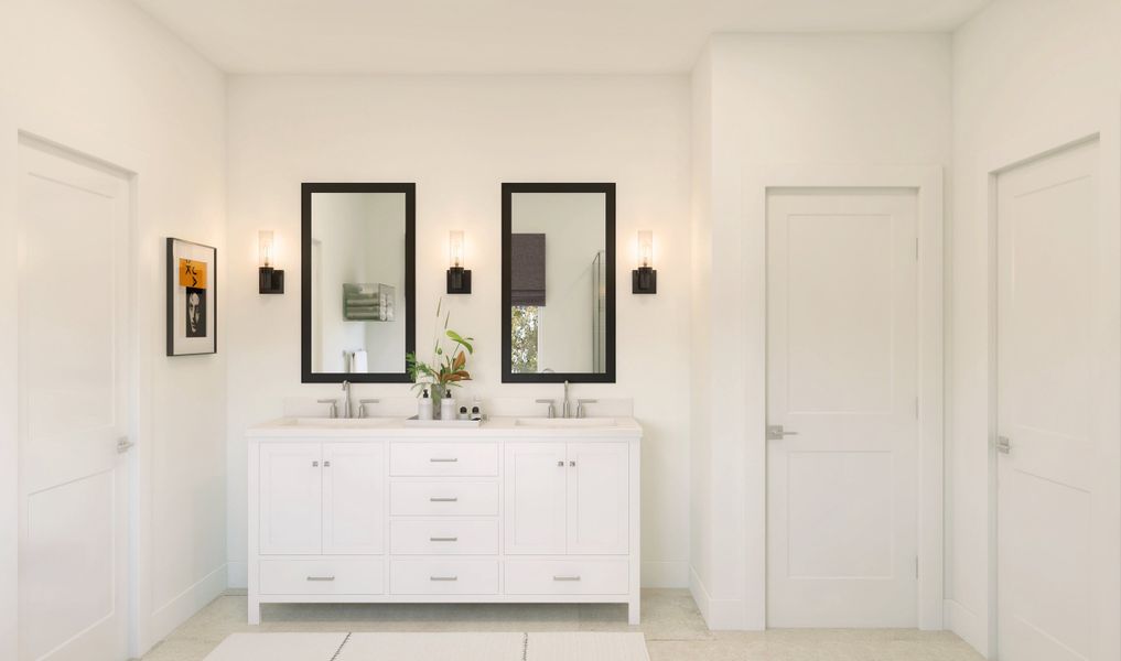 Primary bath with dual sinks