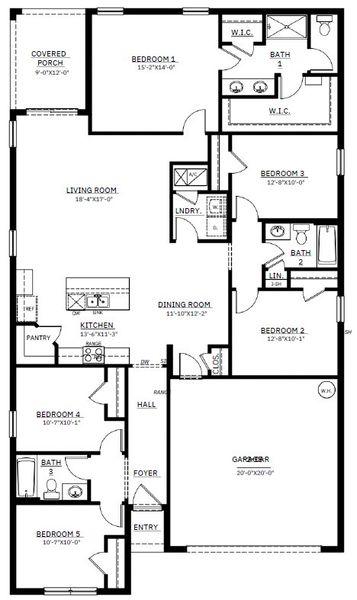 2D floor plan layout for the Lakeside by D.R. Horton in Abbott Park, Zephyrhills, FL (Image 2). 2D floor plan layout for the Lakeside by D.R. Horton in Abbott Park, Zephyrhills, FL (Image 2).