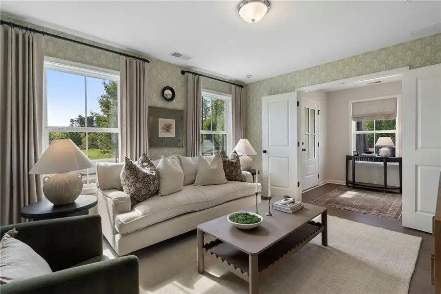 Furnished interior view inside a new home in , Alpharetta (Image 3). Furnished interior view inside a new home in , Alpharetta (Image 3).