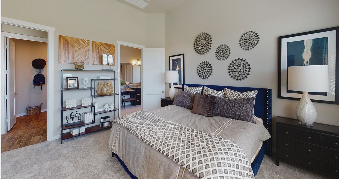 Representative furnished interior of a home built from the Hillcrest by Chesmar Homes in Sienna, Missouri City (Image 3).