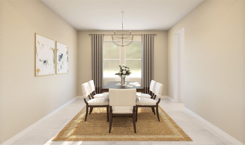 Elegant dining room (*Artist rendering used for illustration purposes only.) Elegant dining room (*Artist rendering used for illustration purposes only.)