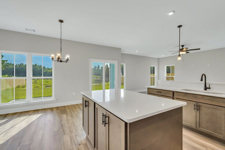 Edisto Open Concept View of Breakfast Area and Great Room