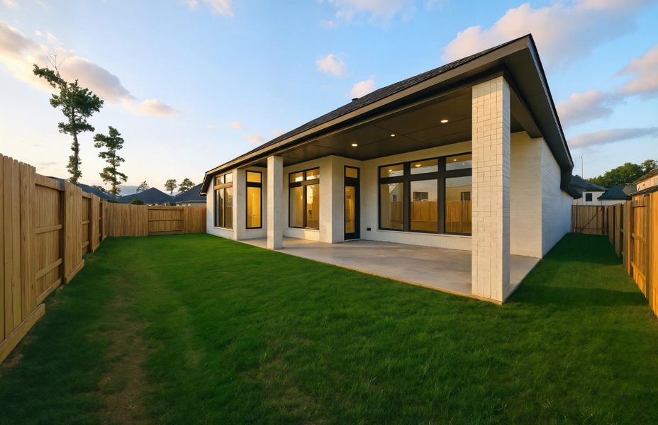 Exterior details and patio area of a home in Audubon 60', Magnolia (Image 22).