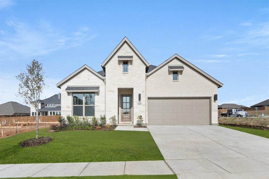 Front exterior of a new home in , Burleson, TX, highlighting curb appeal (Image 2). Front exterior of a new home in , Burleson, TX, highlighting curb appeal (Image 2).