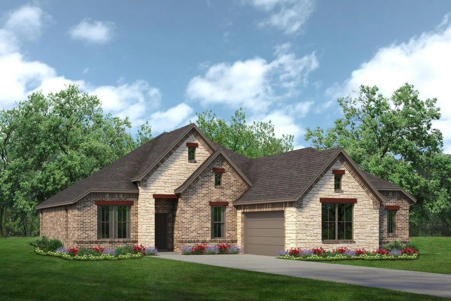 Elevation D with Stone | Concept 2267 at Massey Meadows in Midlothian, TX by Landsea Homes